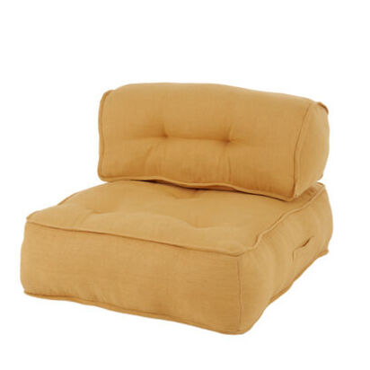 Loaf Prop and Flop Linen Floor Cushion in Yellow