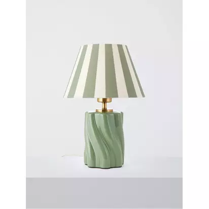 John Lewis Twist Ceramic Table Lamp Green | H34.5 x Dia.24cm