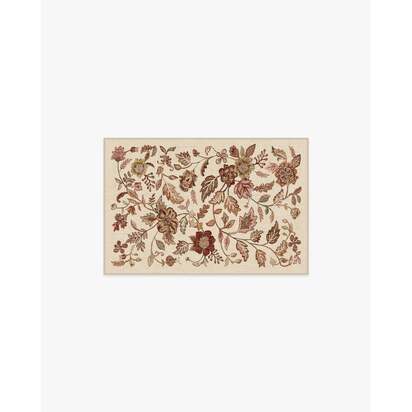 Anonna Burgundy Multicolour Flatwoven Rug - 60 x 90 cm - Rug + Cushioned Pad System