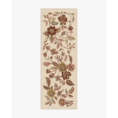 Anonna Burgundy Multicolour Flatwoven Rug - 75 x 215 cm - Rug + Cushioned Pad System
