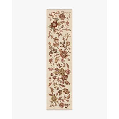 Anonna Burgundy Multicolour Flatwoven Rug - 75 x 305 cm - Rug + Cushioned Pad System