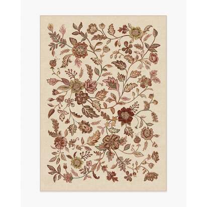 Anonna Burgundy Multicolour Flatwoven Rug - 150 x 215 cm - Rug + Cushioned Pad System
