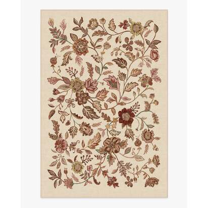 Anonna Burgundy Multicolour Flatwoven Rug - 185 x 275 cm - Rug + Cushioned Pad System
