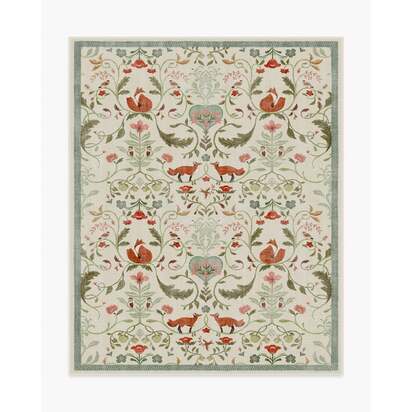 Foxfen Ivory Multicolour Flatwoven Rug - 245 x 305 cm - Rug + Pad System