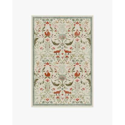 Foxfen Ivory Multicolour Flatwoven Rug - 120 x 185 cm - Rug + Cushioned Pad System