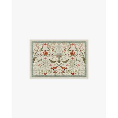 Foxfen Ivory Multicolour Flatwoven Rug - 200 x 290 cm - Rug + Cushioned Pad System