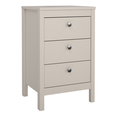 Riverton Bedside Table 3 Drawers in Cashmere
