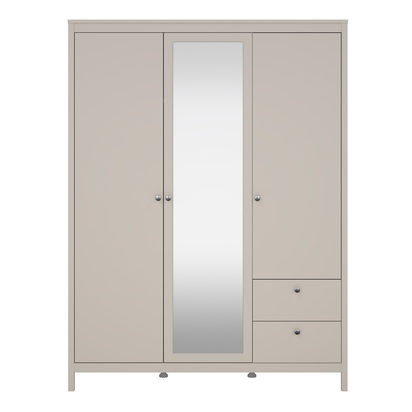Huxham Wardrobe with 2 Doors + 1 Mirror Door + 2 Drawers in Cashmere