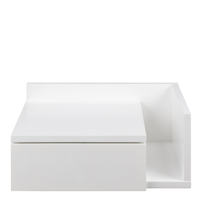 Skye 2 1 Drawer Wall Mounted Square Bedside Table in White