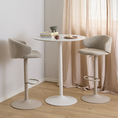 Oakwell 2 Round Bar Table in Ceramic White
