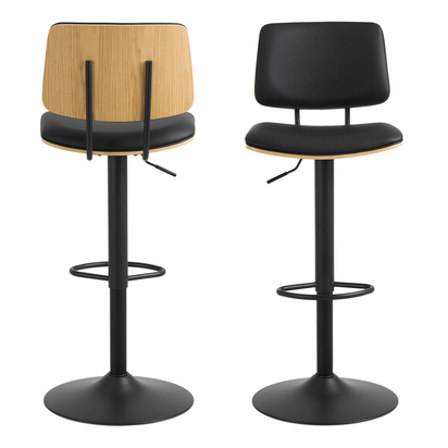 Alton Swivel Bar Stool With Height Adjustable Function in Matt Black