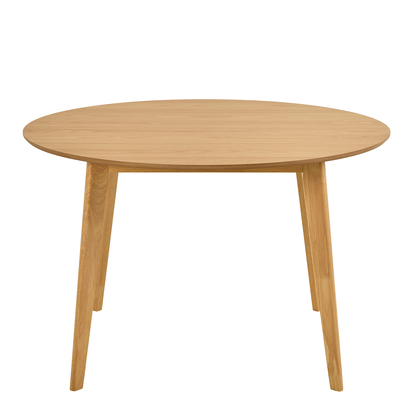 Harper 3 Round Dining Table in Matt Oak 120cm