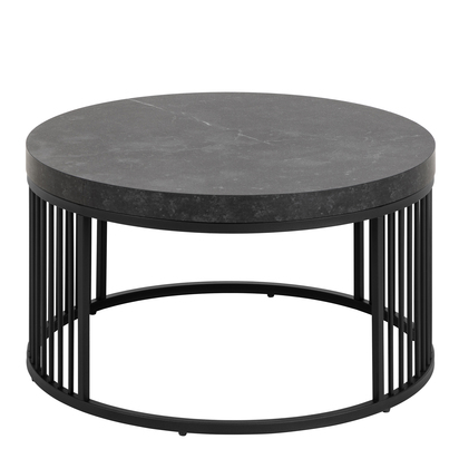 Niko Round Coffee Table in Matt Black