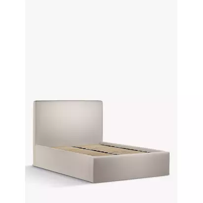 John Lewis Emily Ottoman Storage Upholstered Bed Frame, King Size Cotton Effect Beige | H110 x W164 x D224cm