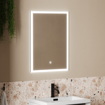Harbour Glow Recessed Single Door LED Bathroom Mirror Cabinet - 500 x 700mm
