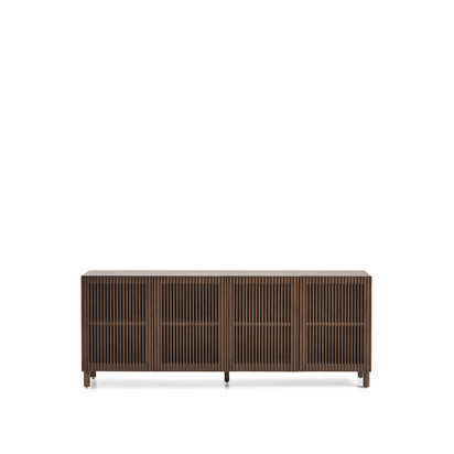 Beyla sideboard with 4 doors in ash veneer and solid ash wood with walnut-tone finish 180