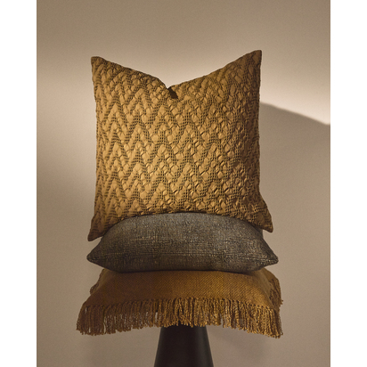 Machiel cushion cover in green viscose jacquard 50 x 50 cm