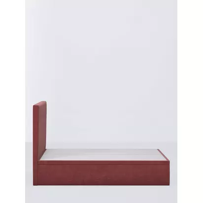 John Lewis Dee Ottoman Storage Upholstered Bed Frame, Super King Size Relaxed Chenille Rose | H120 x W181 x D206cm