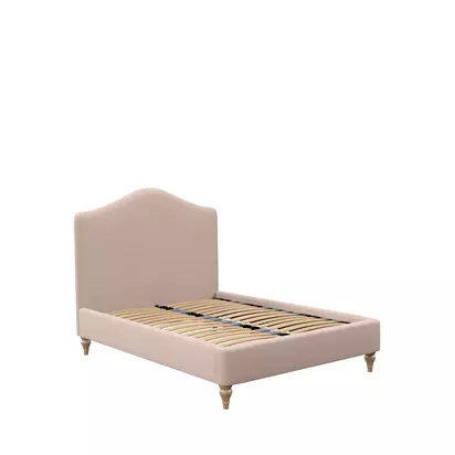 John Lewis Alice Upholstered Bed Frame, Double Cotton Effect Pink | H133.50 x W148.50 x D202.50cm