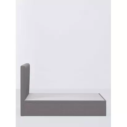 John Lewis Avon Ottoman Storage Bed Frame, Double Wool Blend Grey | H120 x W136 x D198cm