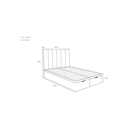 John Lewis Avon Ottoman Storage Bed Frame, Double Wool Blend Grey | H120 x W136 x D198cm
