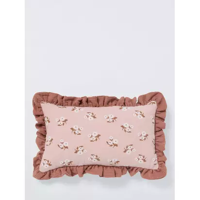 John Lewis Frill Flower Cushion, Multi Multi | H10 x W20 x D40cm