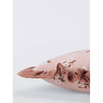 John Lewis Frill Flower Cushion, Multi Multi | H10 x W20 x D40cm