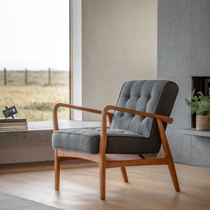 Crandale Armchair Dark Grey Linen 700x740x800mm