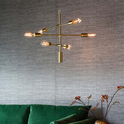 Rubens 6 Pendant Light Brushed Gold
