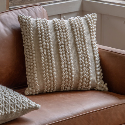 Camworth Textured Cushion Cream 450x450mm Feather Filled