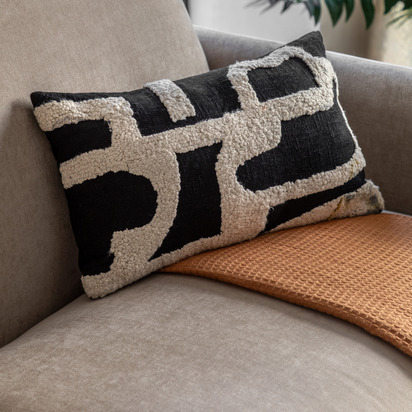 Dencombe Embroidered Cushion Midnight 300x500mm Feather Filled