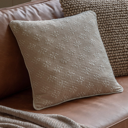 Eastmore Woven Cushion Taupe Poly Filled