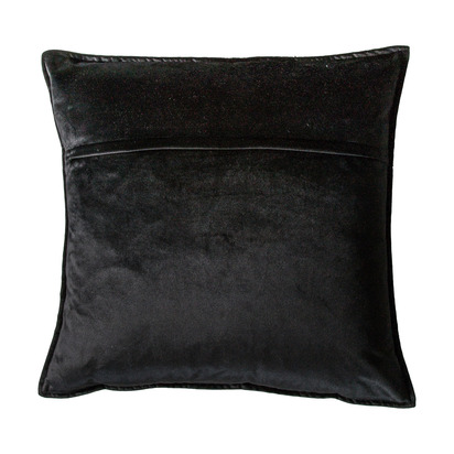 Meto Velvet Oxford Cushion Black 580x580mm