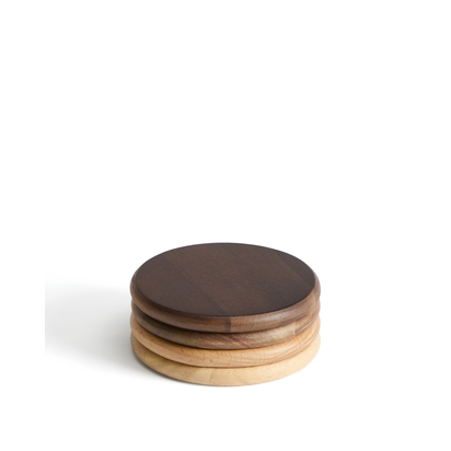 Nover set of 4 coasters in acacia wood FSC 100%