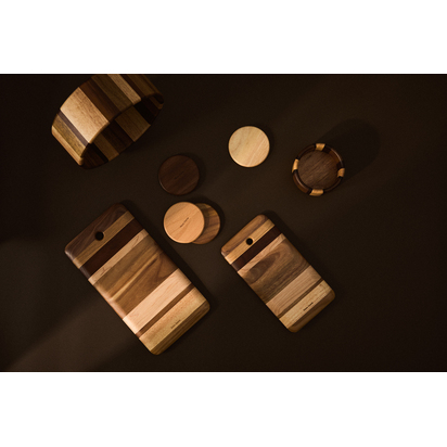 Nover set of 4 coasters in acacia wood FSC 100%