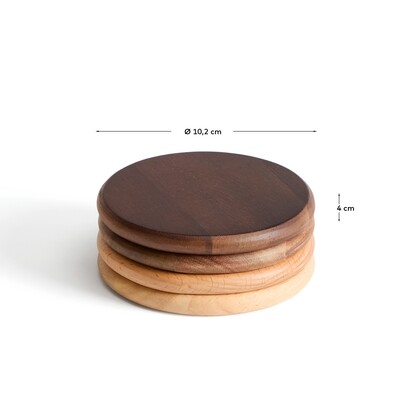 Nover set of 4 coasters in acacia wood FSC 100%