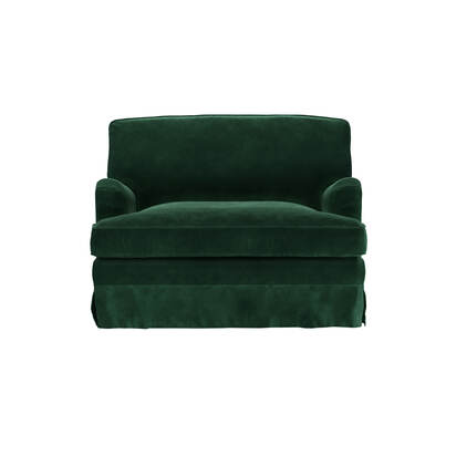 Bluebell Skirted Cover Loveseat Sofa Bed in Hunter House Velvet