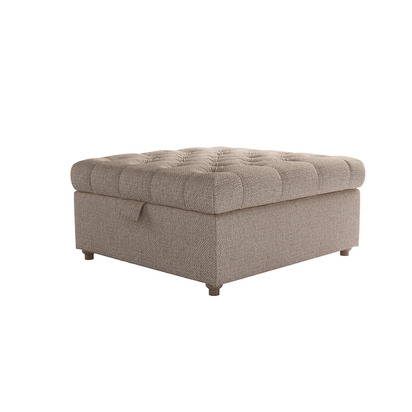 Valentin Small Square Storage Footstool in Champagne Cove