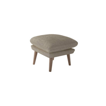 Ellora Small Rectangular Footstool in Cashew Baylee Viscose Linen
