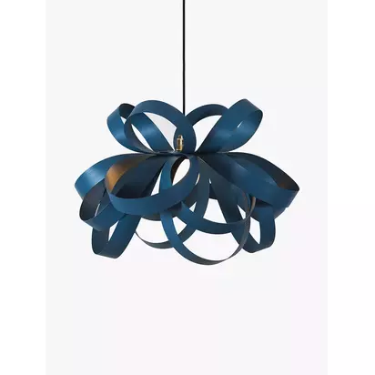 Tom Raffield Cove Skipper Pendant Ceiling Light Falmouth Blue | H40 x Dia.62cm