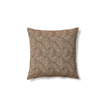 Junie cushion cover in brown and beige cotton jacquard 50 x 50 cm