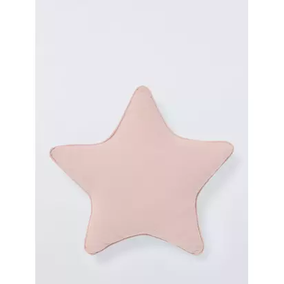 John Lewis Star Muslin Cushion, Pink Pink | H10 x W50 x D48cm