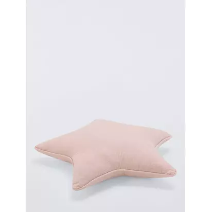 John Lewis Star Muslin Cushion, Pink Pink | H10 x W50 x D48cm