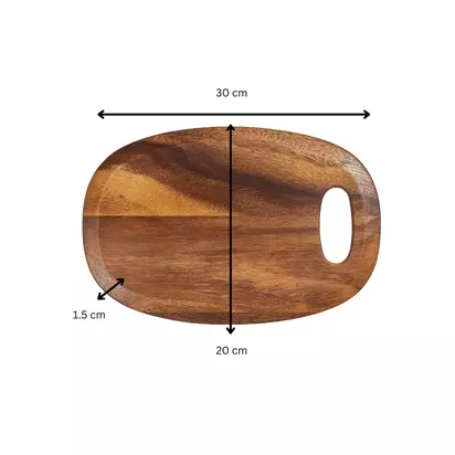Tala Oblong Acacia Wood Chopping Board, 30cm Acacia | H1.50 x W20 x D30cm