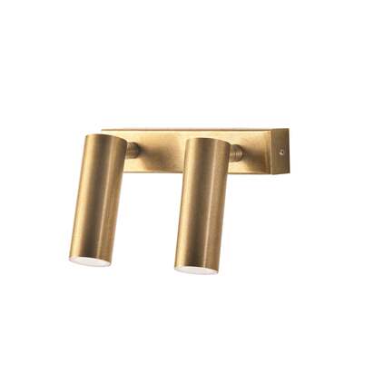 Double Austell IP54 spotlight in brass