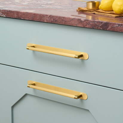 BECKER Grooved D-Bar Handle - Brass - 170mm (160mm CC) / Handle Only
