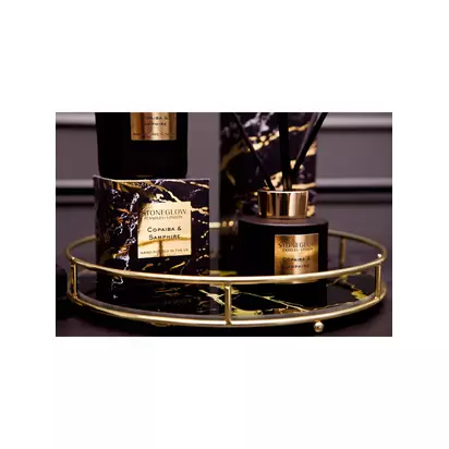 Stoneglow Luna Copaiba & Samphire Reed Diffuser, 120ml Black & Gold | 77mm x 77mm x 250mm