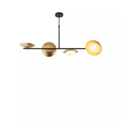Bay Lighting Rajka 4 Lamp Linear Ceiling Light, Bronze Nearly Black | 26 x 113 x 26cm
