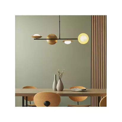 Bay Lighting Rajka 4 Lamp Linear Ceiling Light, Bronze Nearly Black | 26 x 113 x 26cm