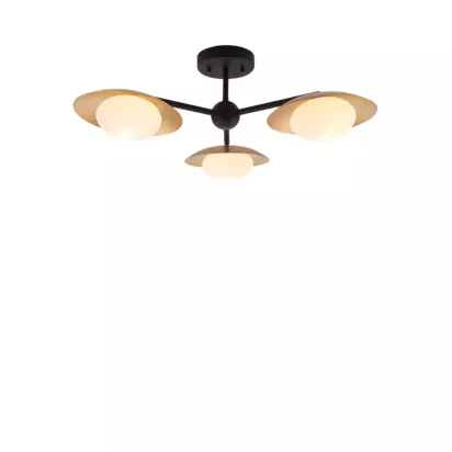 Bay Lighting Rajka 3 Arm Ceiling Light, Bronze Nearly Black | 27 x 58 x 53cm
